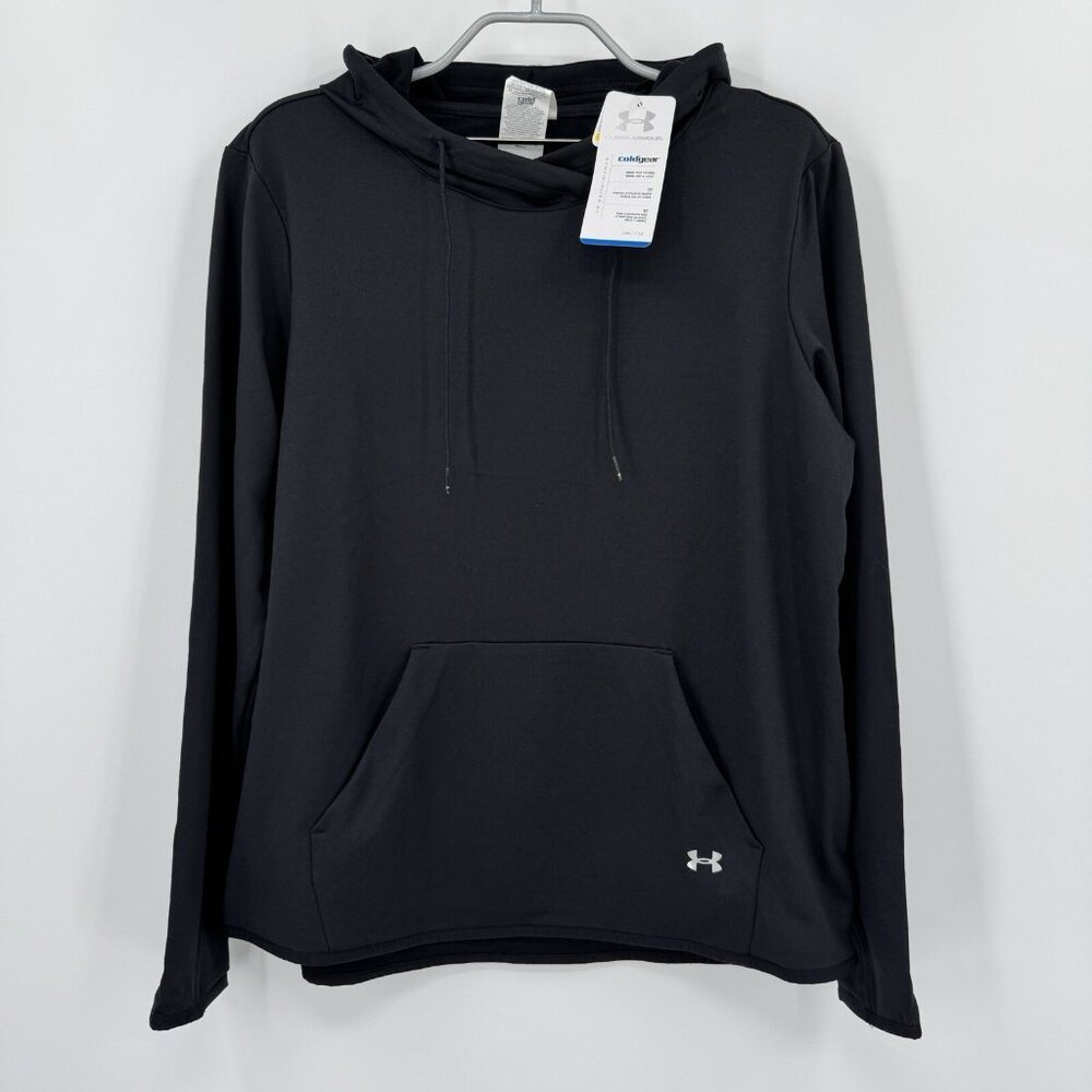 Under Armour Cold Gear Pullover Hoodie Sweatshirt M Women's Black Fleece Lined